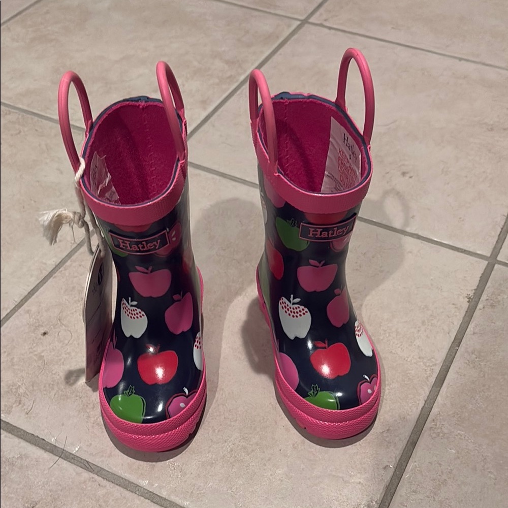Hatley Kids Pink and Navy Rain Boots